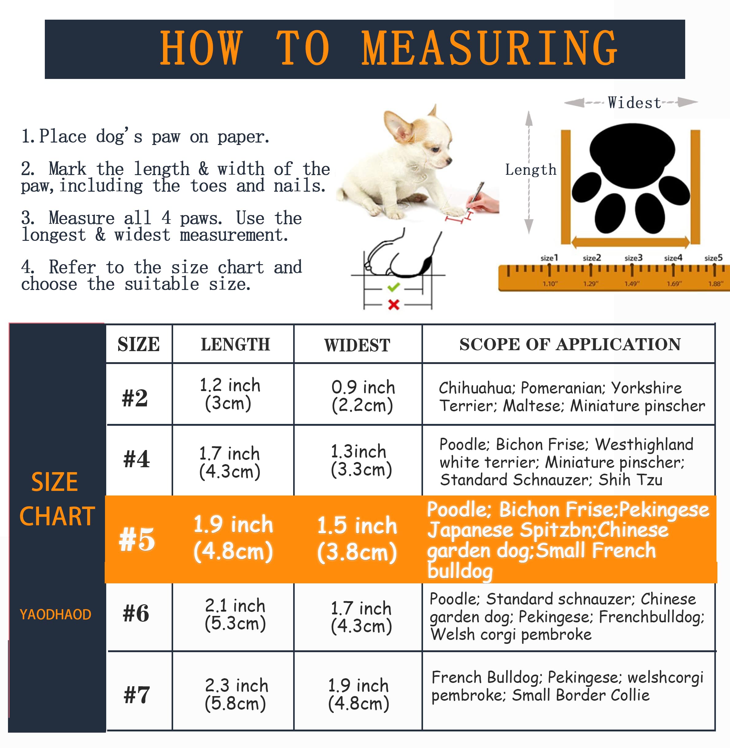 YAODHAOD Dog Shoes, Non-Slip Dog Boots, Paw Protection - Image 4