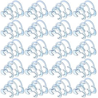 60 Pack Dental Cheek Retractor Mouth Opener Cheek and Lip Retractor with 3 Pack Teeth Shade Guide for Speak Out Game Teeth Whitening Clear Blue C Shape (Size S, M, L)