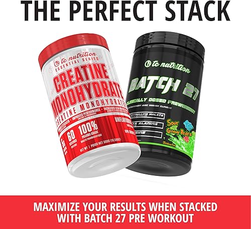 Miniatura 7 de TC Nutrition Monohidrato de creatina en polvo de 0.18 onzas, creatina en polvo para mayor fuerza, crecimiento muscular, mayor resistencia y