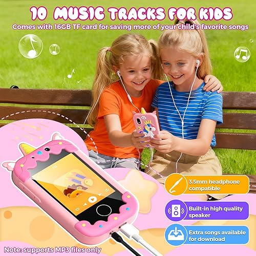 Miniatura 6 de Teléfono inteligente para niños para niñas, pantalla táctil HD de 2.8 pulgadas, teléfono celular de doble cámara para niños, teléfono de juguete de