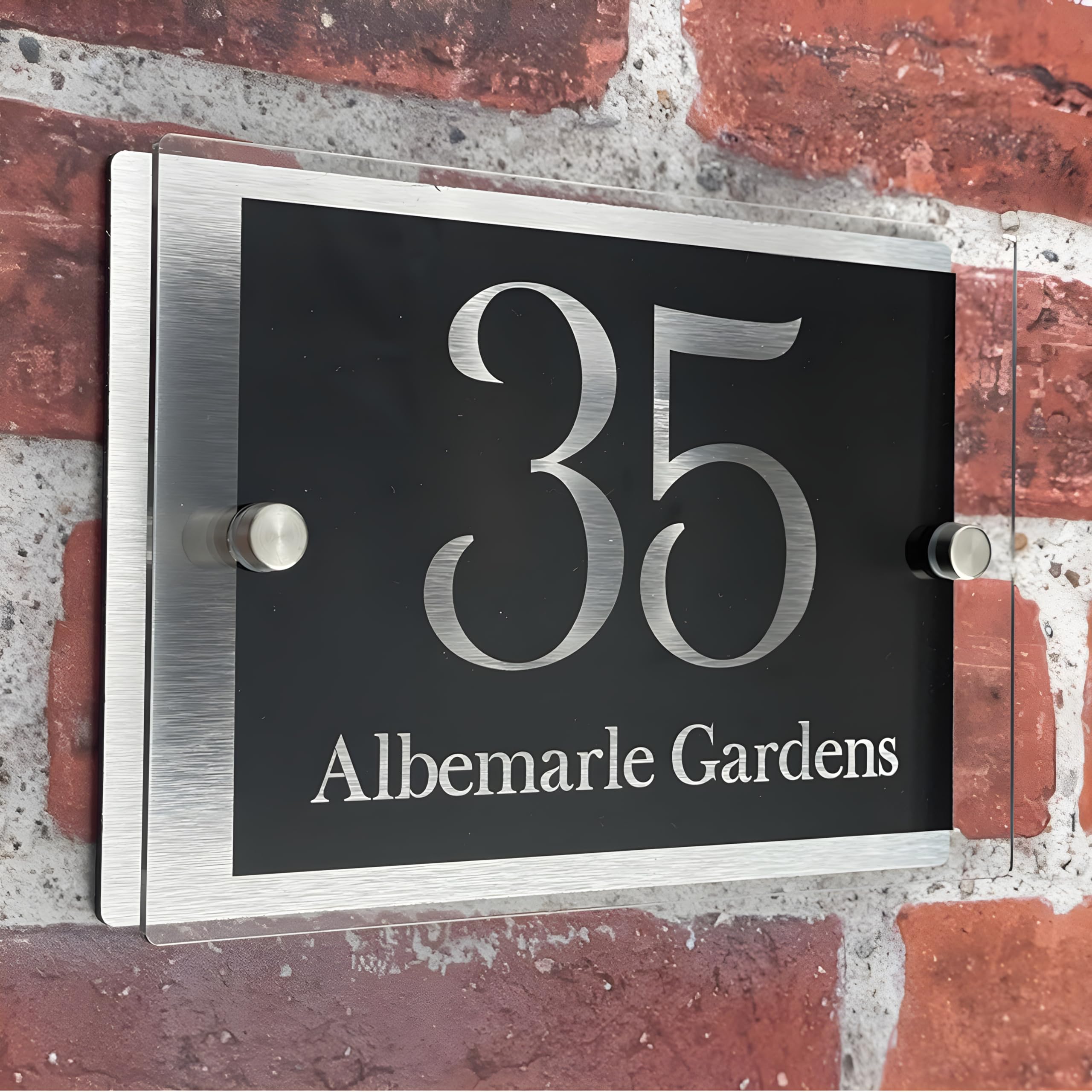 House Numbers Plaques Modern Rectangle Black Door Plaques For Wall Address House Number Plates for Outside Personalised Front Door Number Perspex Acrylic Door Sign
