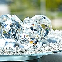 Vista 4 de HDCRYSTALGIFTS - Lámpara Feng Shui de bola de cristal de vidrio transparente con prisma de atrapasoles, colgante de gota, parte de araña (50 mm)