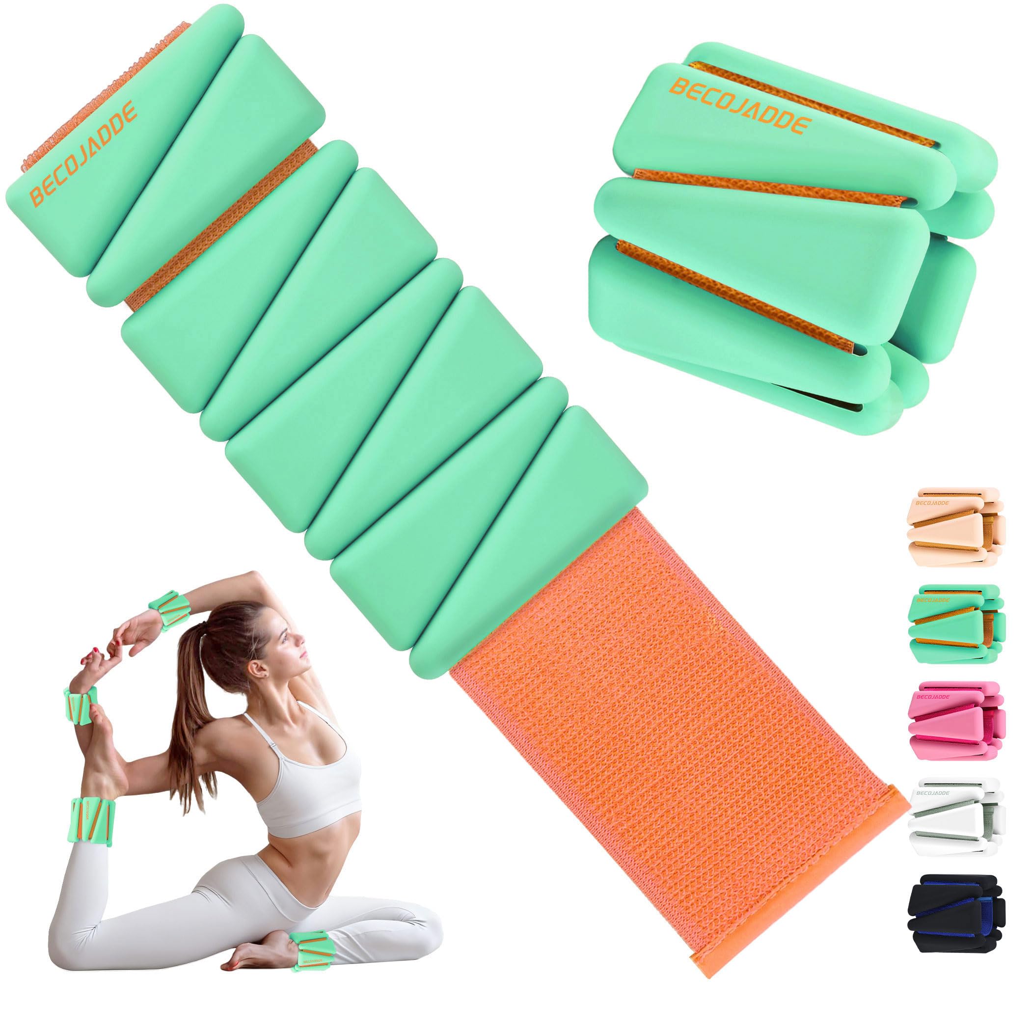 Ankle Weights for Women Adjustable Wrist Weights Set of 2 (1 lb/2 lb Each)
