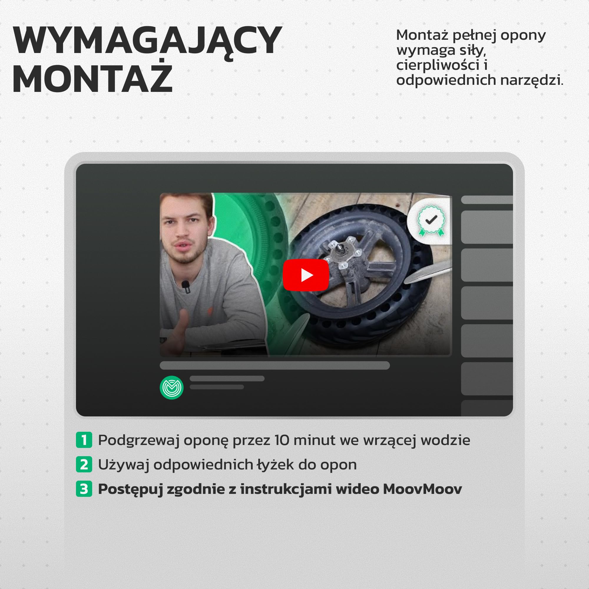 MOOVMOOV 10x2.125 Opony solidne - dla hulajnóg elektrycznych takich jak Pure Air Pro/LR, SoFlow S06, Vivobike S2 & S3 Max, inne - Opony odporne na przebicie 10x2.125 cali