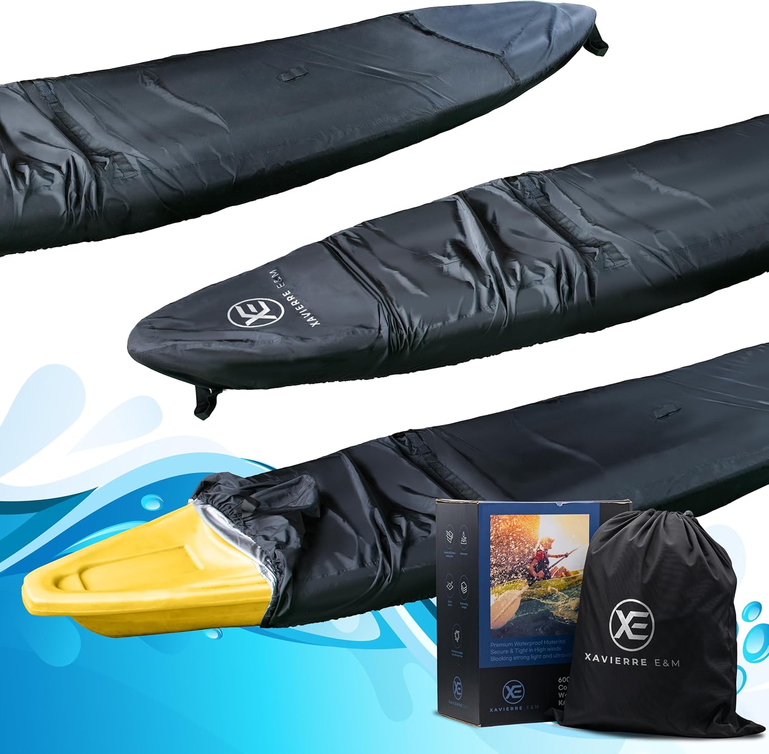 2024 Upgraded Heavy Duty Kayak Cover with 600D Oxford Fabric (Fits 7.8-18ft) for UV Protection, Waterproof and Dustproof – Compatible with Canoe (9-9.5 FT (2.7-2.9 m)) 2024 Upgraded Heavy Duty Kayak Cover with 600D Oxford Fabric (Fits 7.8-18ft) for UV Protection, Waterproof and Dustproof – Compatible with Canoe (9-9.5 FT (2.7-2.9 m))