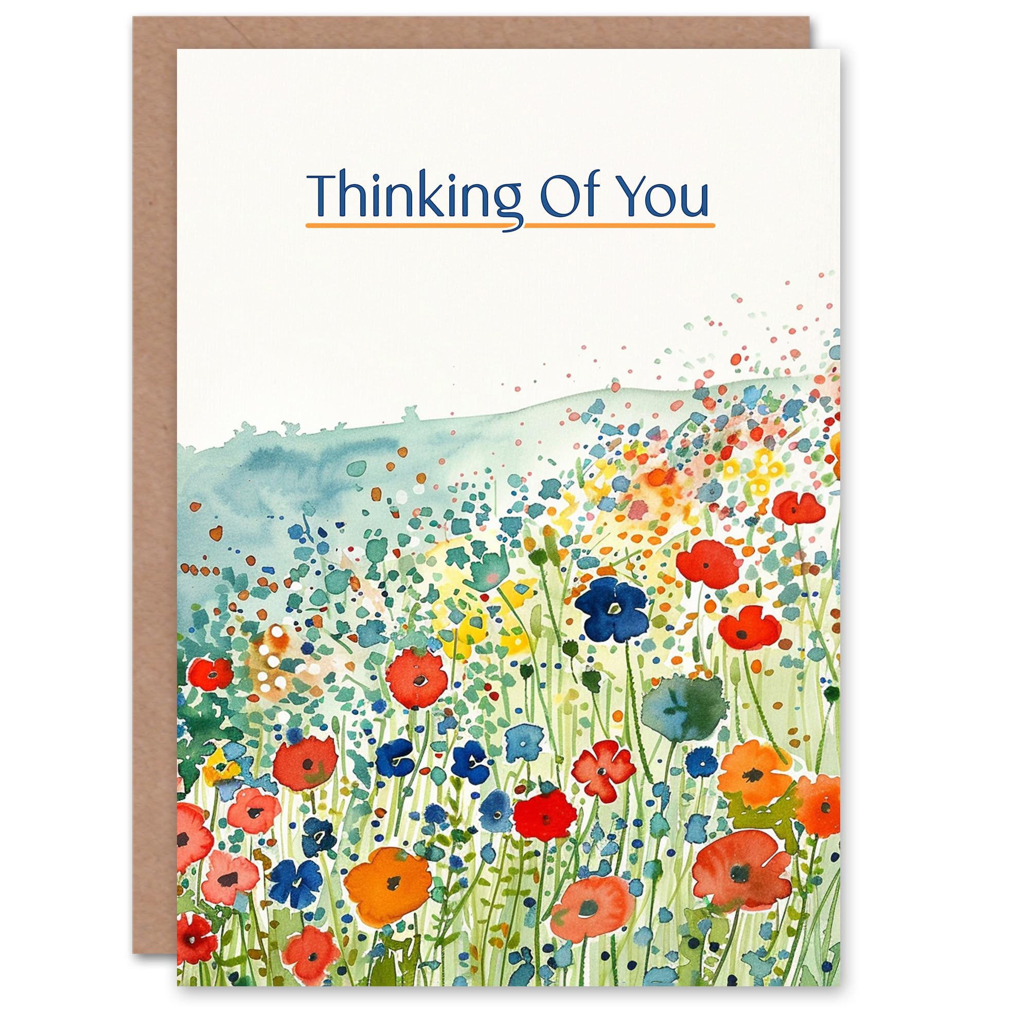 Artery8 Thinking Of You Night Summer Wildflower Meadow For Her Woman Get Well Card