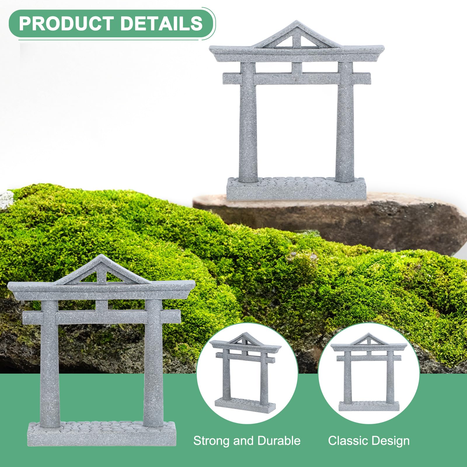 M METERXITY 3.7" H Miniature Torii Gate Ornaments with Plaque - Image 2