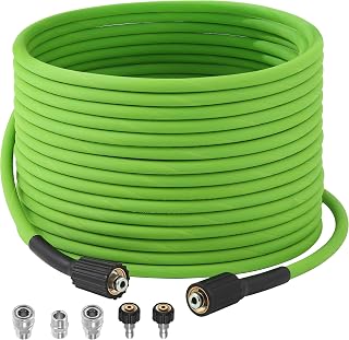 PWACCS Pressure Washer Hose 50 FT, 1/4" ID Steel Braided Power Washer Hose