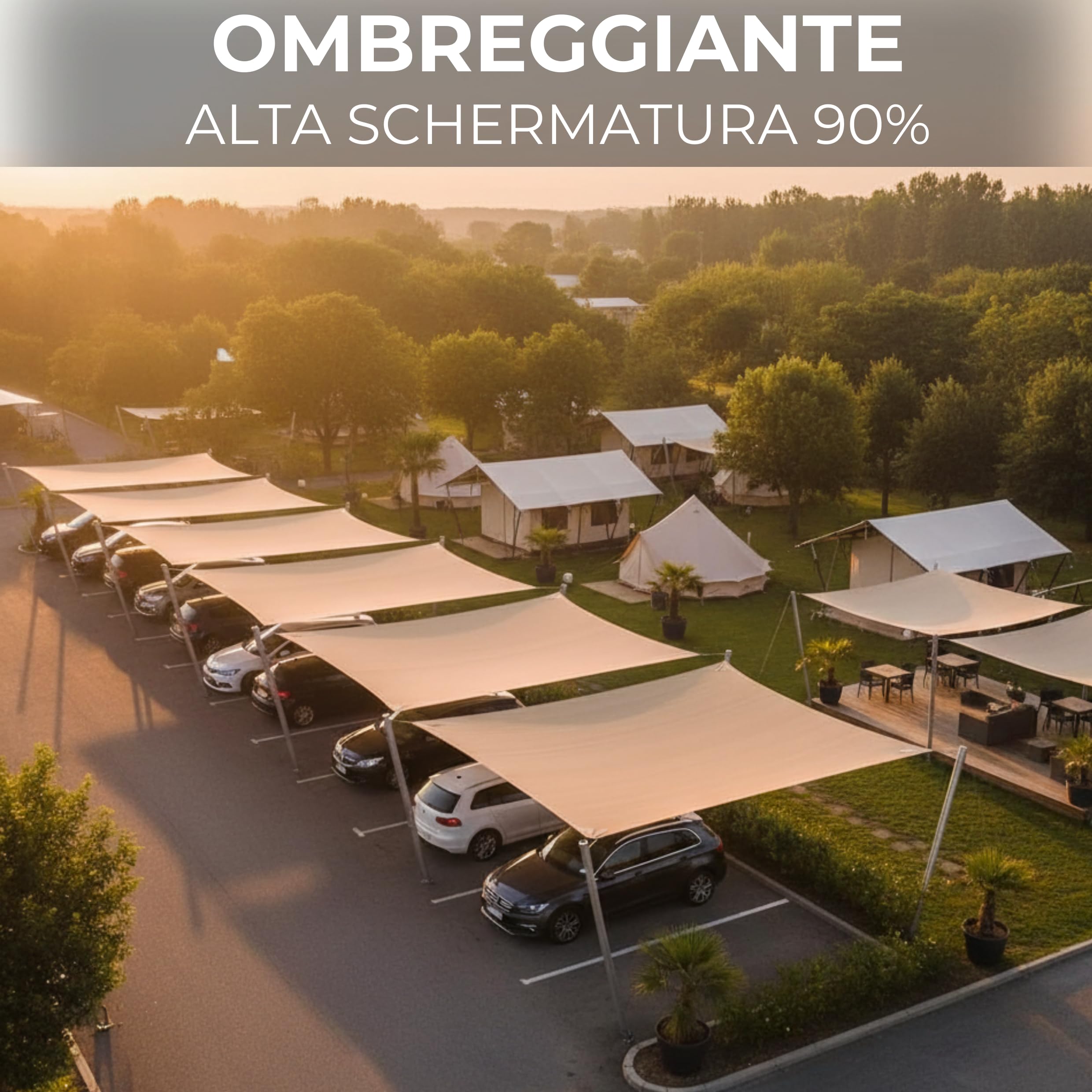 Rete Ombreggiante in Rotolo Varie Dimensioni Telo Rete Frangivista Ecrù 80gr/mq Schermatura 90% in Piattina HDPE con Cimosa e Asole Ideale per Parcheggi,Campeggi,Terrazze,Serre (1,5x50 MT)