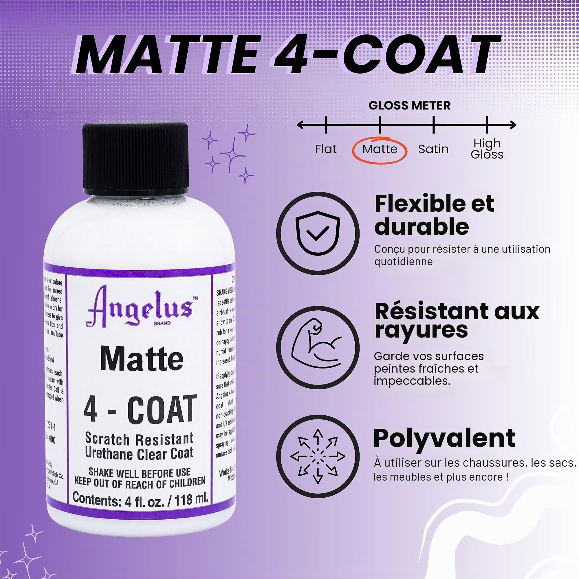 Angelus 4-Coat Finisher, 1 Ounce Bottle, Matte (902-01-000)