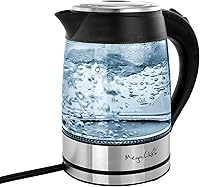 Vista 11 de MegaChef 1.8Lt. Cuerpo de vidrio y hervidor de té eléctrico de acero inoxidable con infusor de té