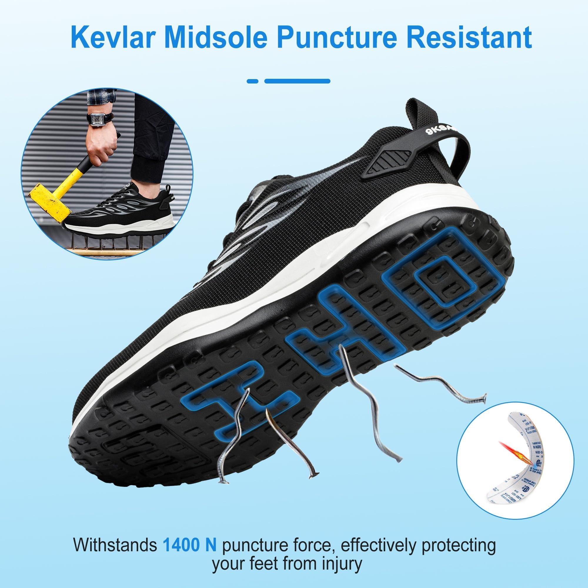 Scarpe Antinfortunistiche Uomo Donna Comode Sportive da Lavoro con Punta in Acciaio 36-46EU