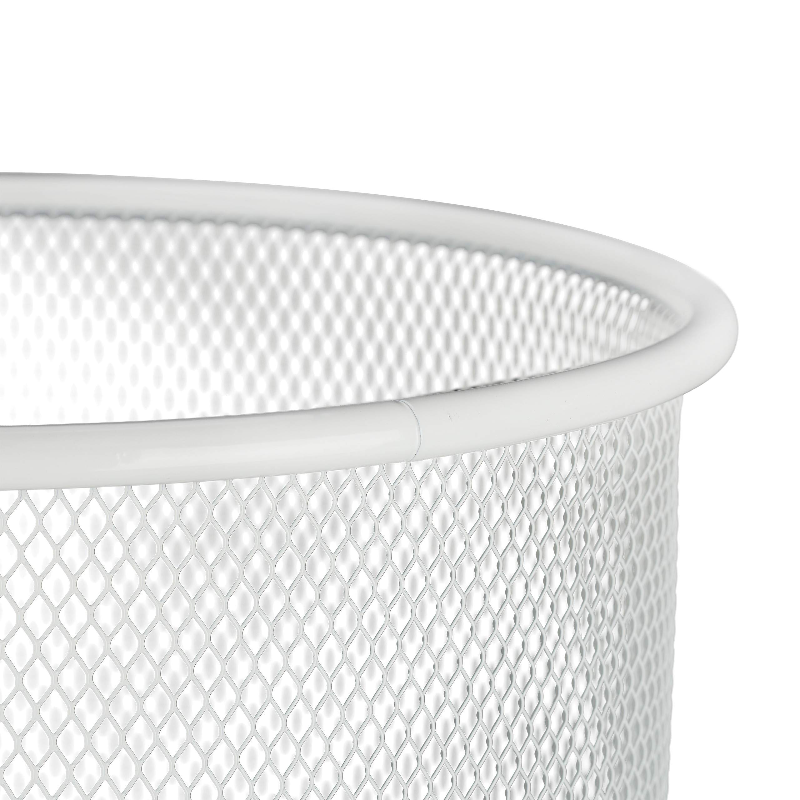Relaxdays Portaombrelli, Porta Ombrelli & Bastoni da Passeggio, Rotondo, Metallo, Decorativo, 49,5 x 26 cm, Bianco