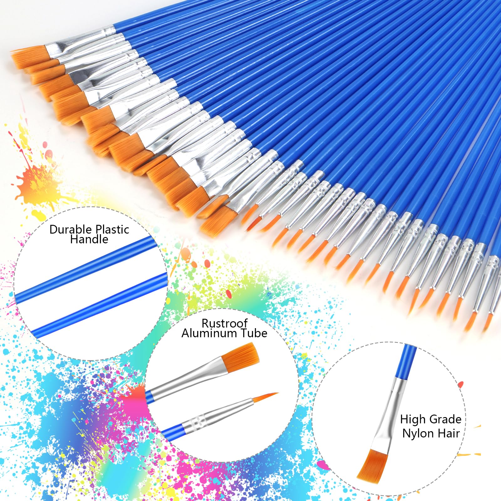Anezus Set Da 30 Pennelli Per Pittura: Grandi E Jumbo, Perfetti Per Acquerelli E Tempera Per Bambini E Principianti