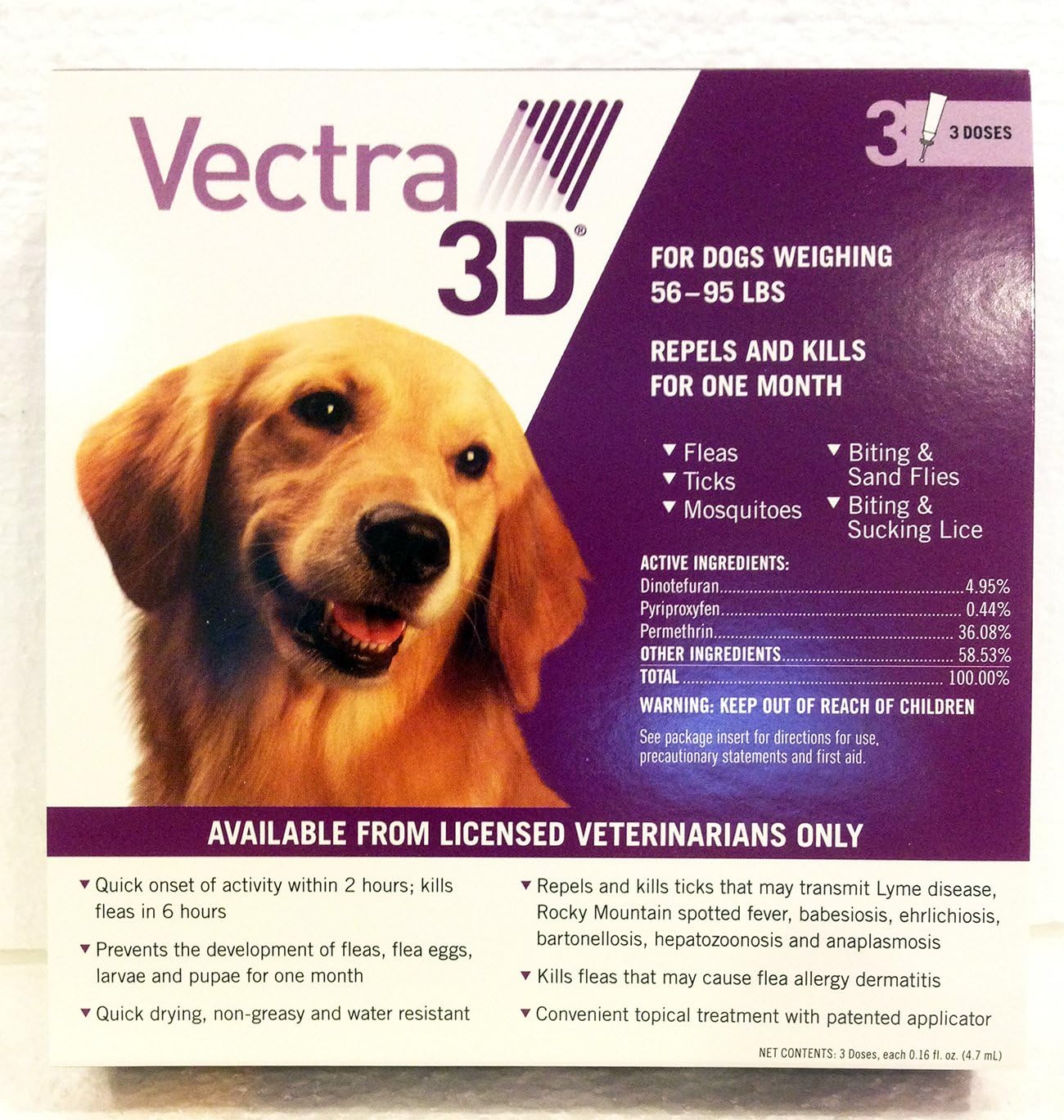 Purple for Dogs 56-95 lbs - 3 Doses