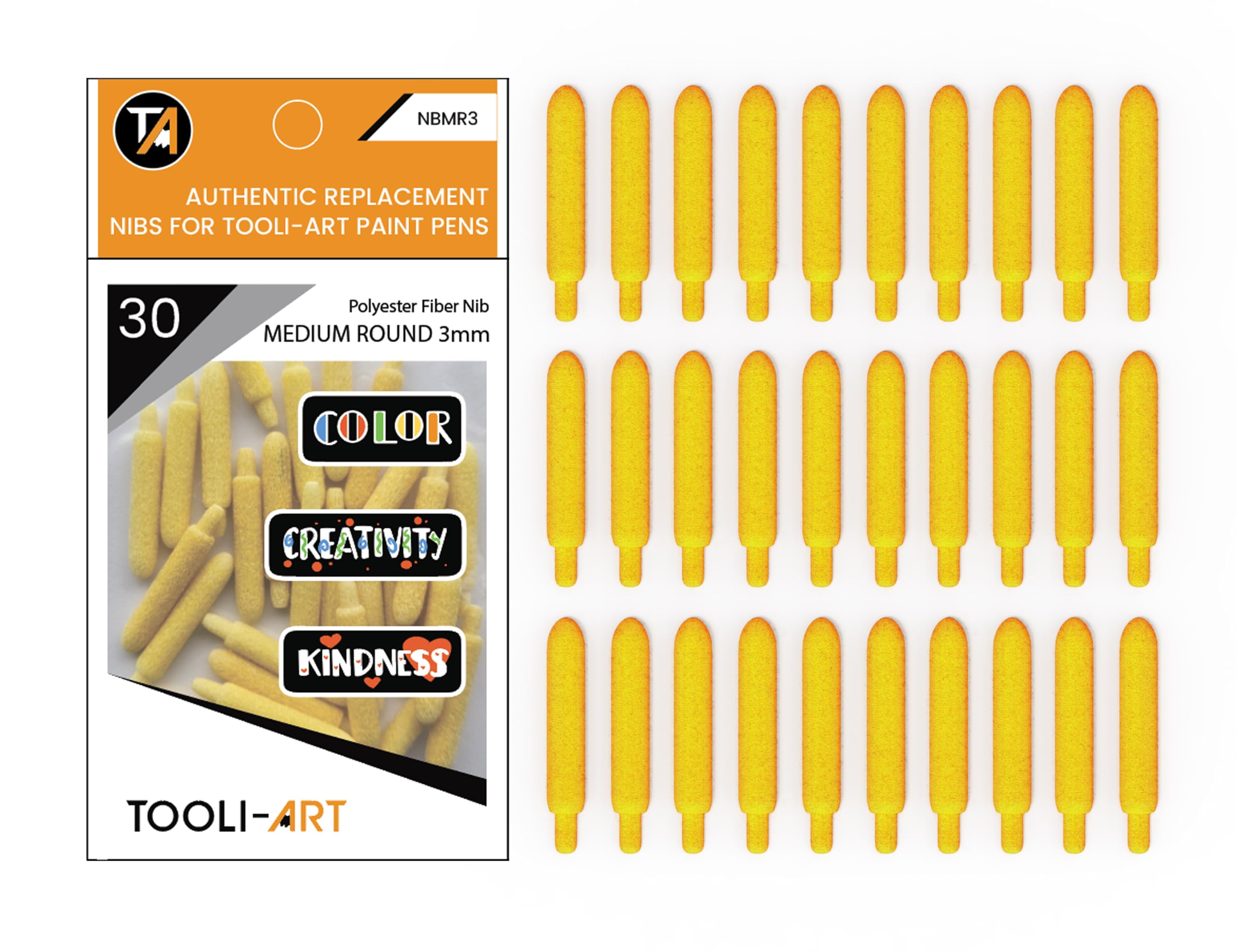 TOOLI-ART30 Replacement Nibs Extra Fine Tip Paint Pens Acrylic Markers. Easy To Replace.