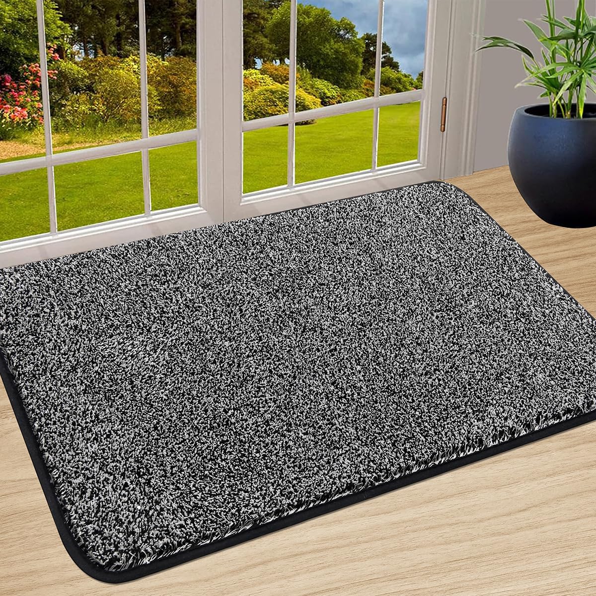 Pauwer Zerbino assorbente per interni ed esterni, 90 x 150 cm, a basso profilo, antiscivolo, per ingresso