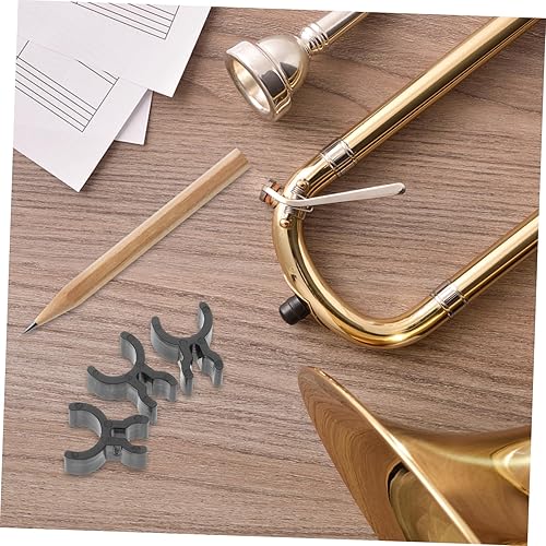 Miniatura 9 de Garneck 3 piezas de instrumento musical pequeño soporte para bolígrafo Horn Pen Clips Holder Soporte para lápices Soporte de trombón Soporte de