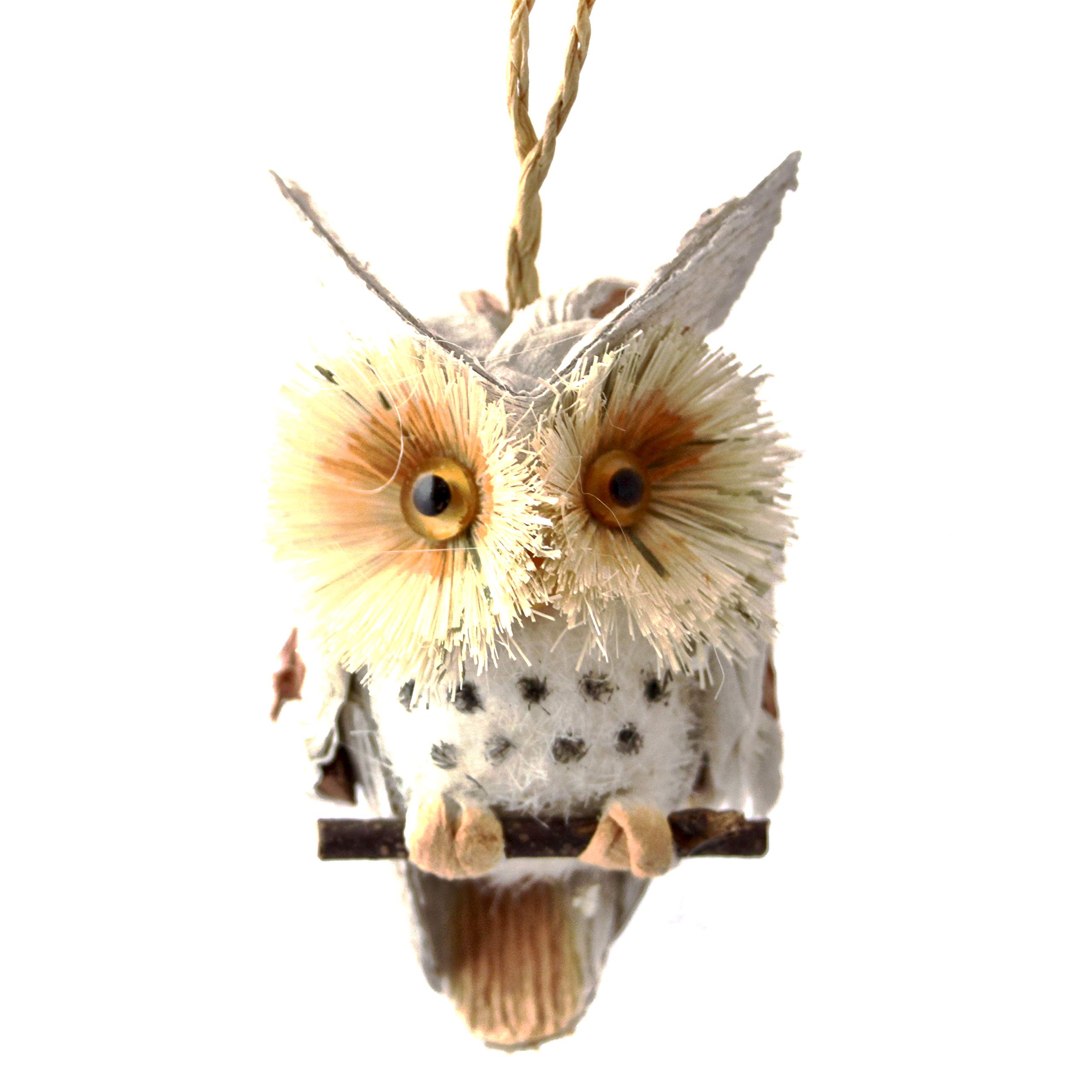 Gisela Graham Christmas Natural Cone Owl Ornament Decoration 7Cm