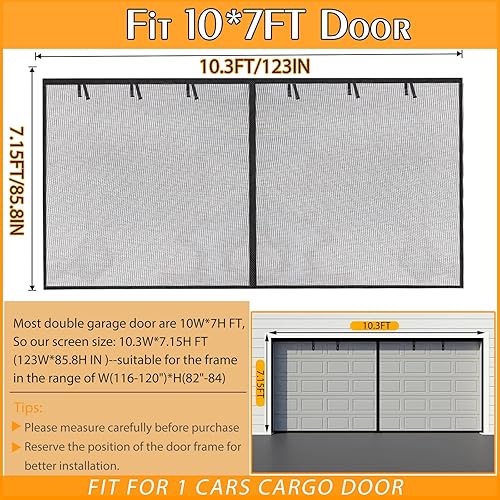 Miniatura 63 de Puertas mosquiteras de garaje para 1 coche-8 x 7 pies, fibra de vidrio, 49.38 oz/3.1 libras, duradera, resistente, magnética, para puerta de garaje