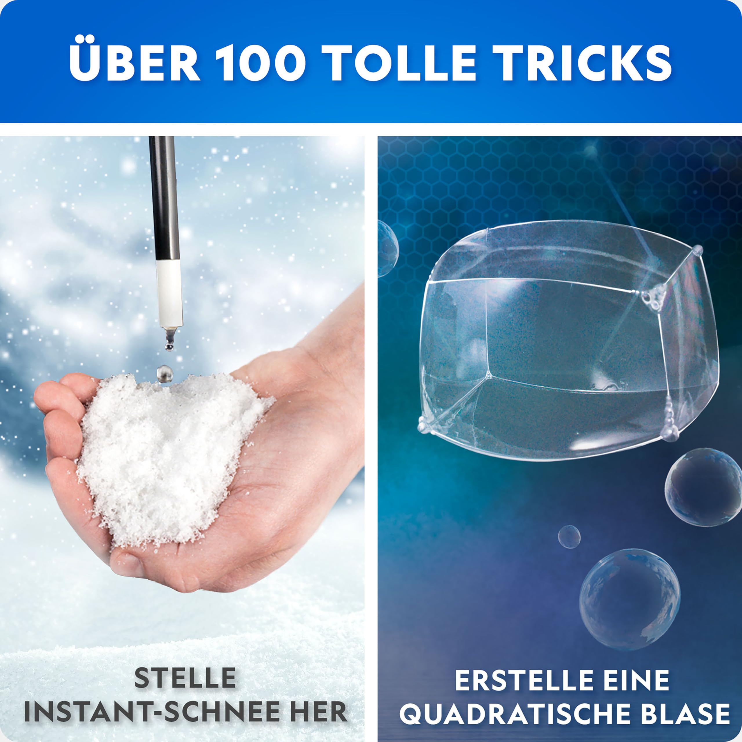 NATIONAL GEOGRAPHIC Science Magic Kit – Über 100 Wissenschaftsexperimente und Zaubertricks für Kinder, Chemie-Set und MINT-Aktivitätsset, Spannendes Lernspielzeug für Kinder