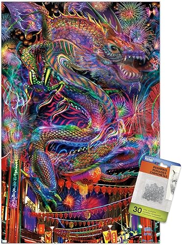 Miniatura 1 de Trends International Jumbie - Póster de pared de dragón, 14.72 x 22.37 pulgadas, paquete de póster premium y alfiler