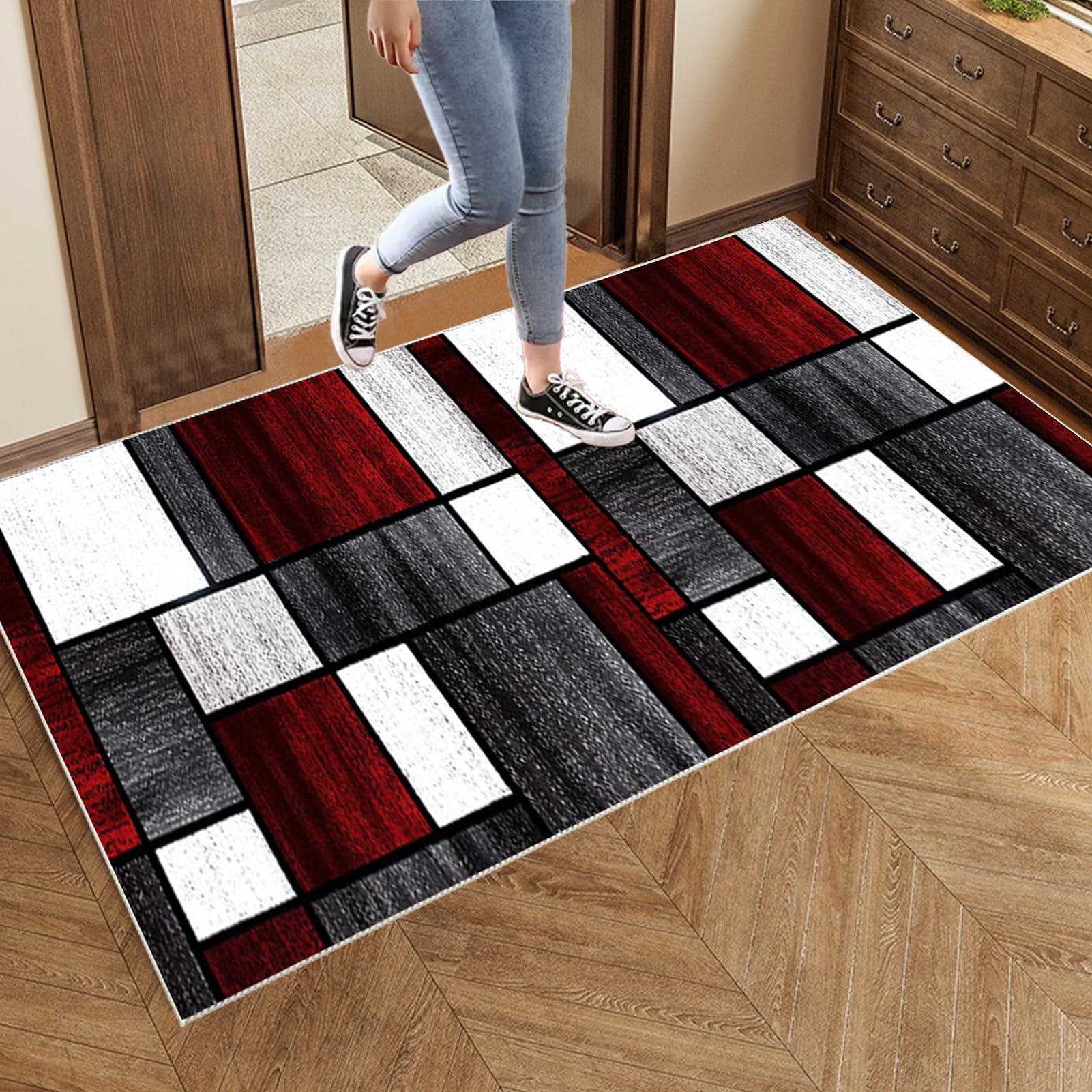 Läufer für Flur rutschfest, Küchenläufer Flurläufer, Teppich Küche Läufer Schlafzimmer Lang Läufer Teppich, Schmaler Teppich Boden-Teppichläufer für Flur, Eingangsbereich, Waschküche 60 x 240 cm
