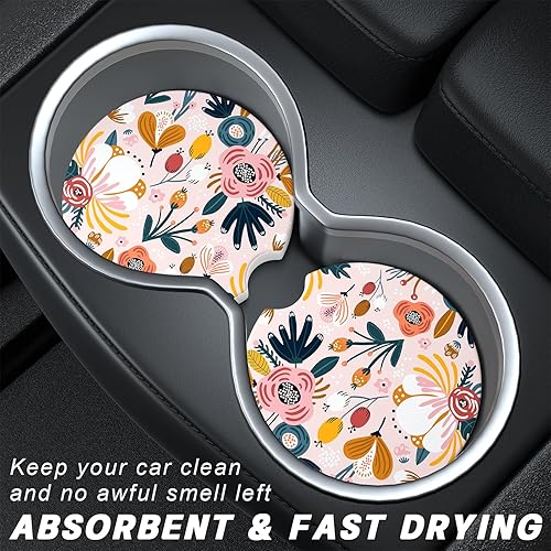 Miniatura 2 de Portavasos para automóvil, paquete de 2 posavasos universales antideslizantes con una muesca para el dedo, tapete para la mayoría de interiores de