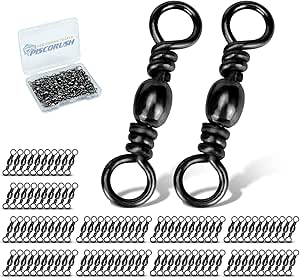 50 Stück Angelwirbel Mit Karabiner Box Set Swivel Snaps Edelstahl Größe