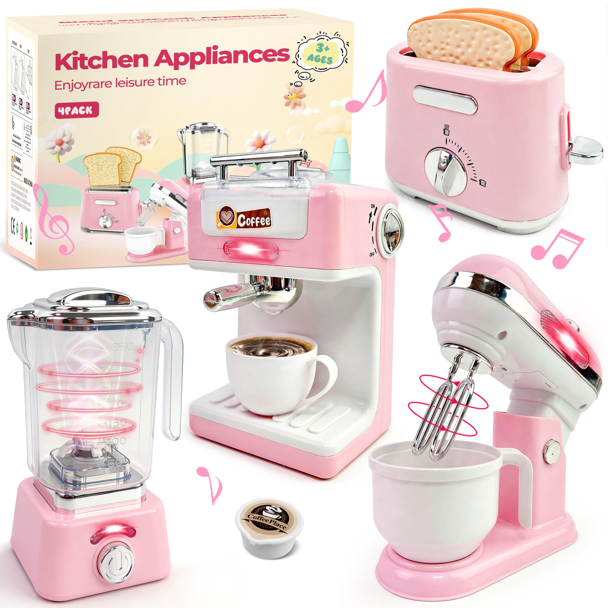 Amazon.com: Pink Play Kitchen Toys Set for Girls,Pretend Play