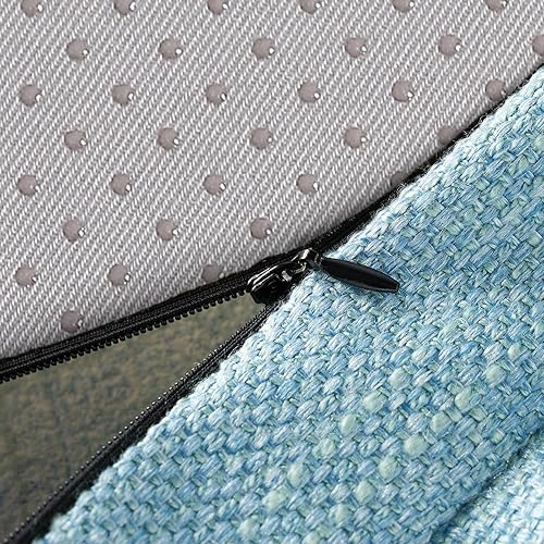 Miniatura 4 de Tromlycs Cojín de asiento para silla de cocina en forma de U para sillas de comedor con lazos de 15 x 16 pulgadas, color verde azulado