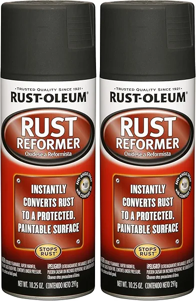 Rust-Oleum 248658 Rust Reformer Spray, 10.25 oz, Black (Pack of 2)
