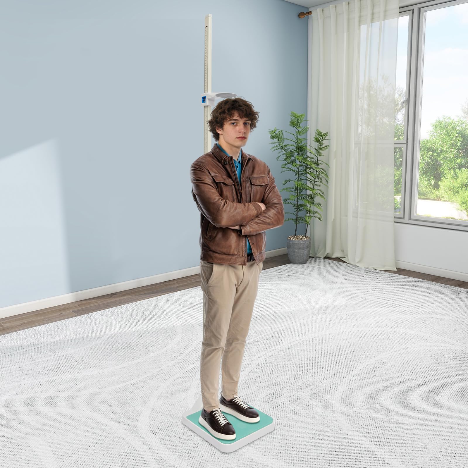 Bilancia pesapersone digitale precisa, con altimetro 10-220 cm, bilancia pesapersone fino a 180 kg, con indicatore LED e funzione vocale, bilancia fisica per casa, clinica, scuola, palestra