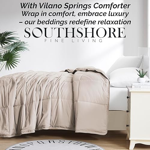 Miniatura 9 de Edredón ligero Southshore Fine Linens Vilano Springs, Microfibra, Bone, Full Queen