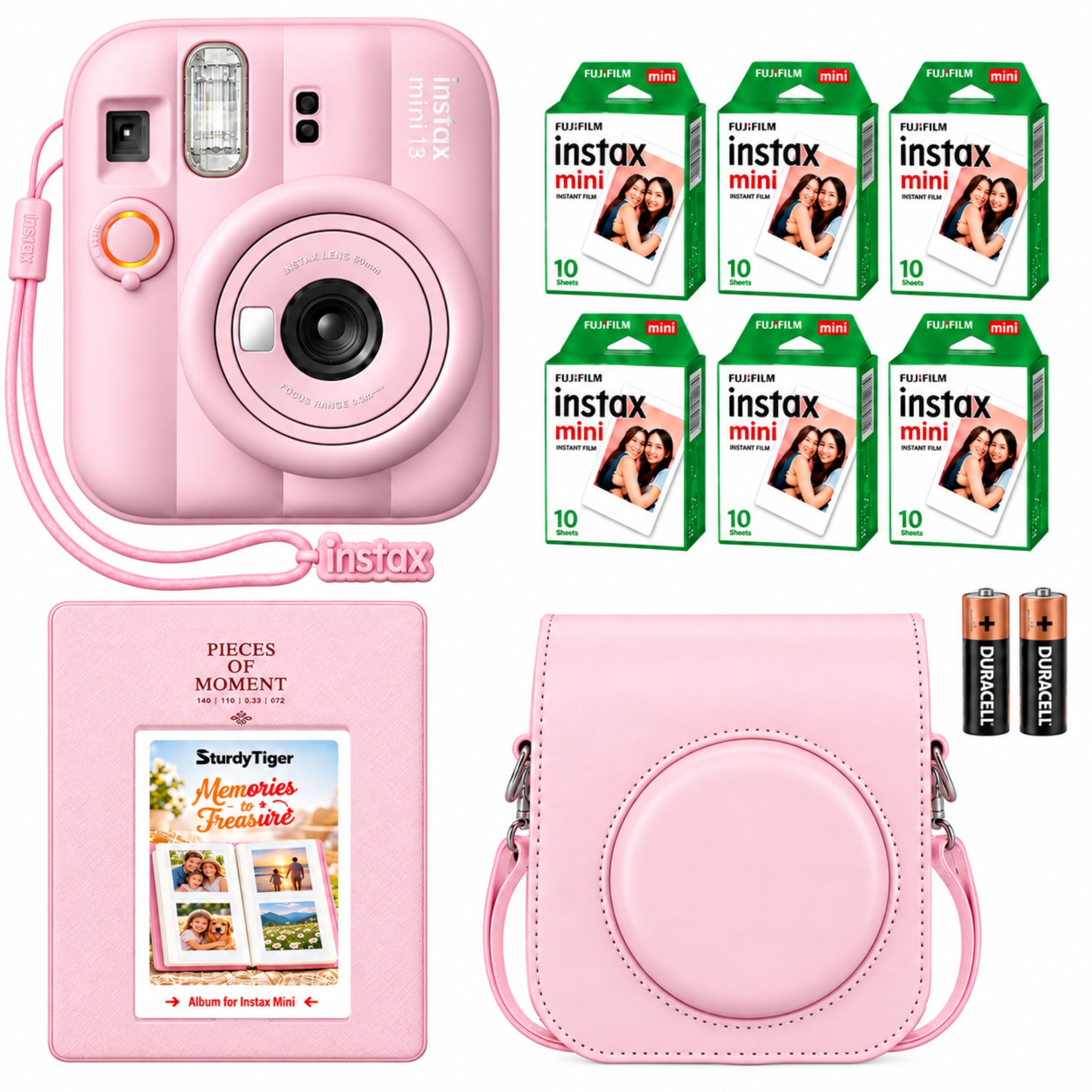 Fujifilm Instax Mini 13 Instant Camera Candy Pink with 60 Sheets of Film