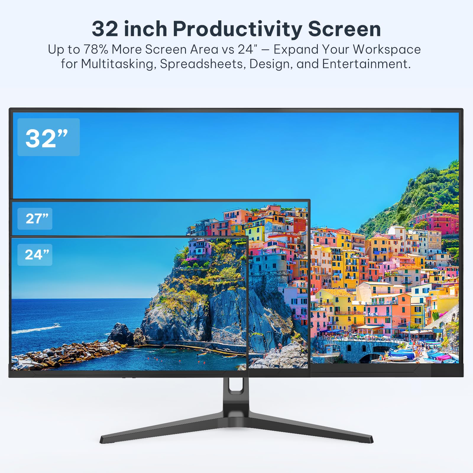 Raywego 4K 32-Inch Office Monitor, IPS Panel, 97% sRGB, Eye-Care Monitor with Slim Bezel, VASE&HDMI, UHD 3840 x 2160p, 60HZ for Gaming and Work — view 3