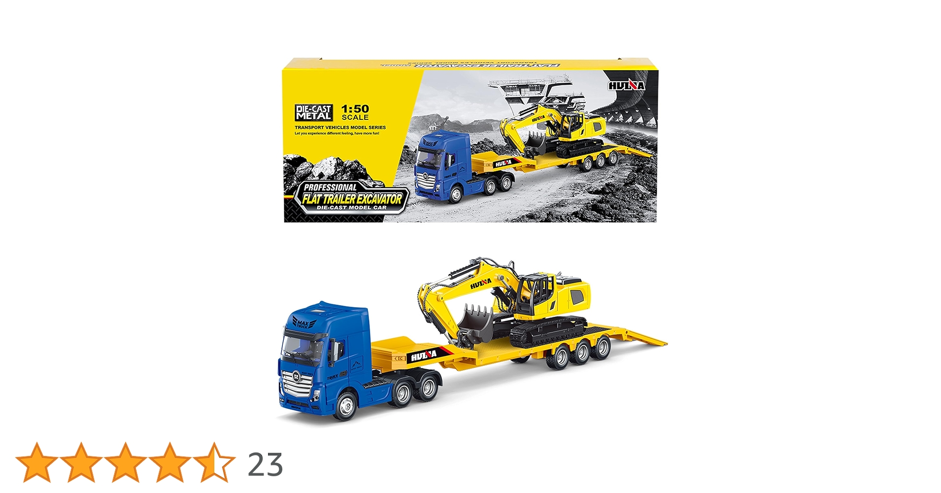 Amazon.co.jp: Brachiosaur フラットトレーラートラック 掘削機車両