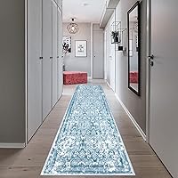 Vista 26 de Vaukki - Alfombra de pasillo, suave y peluda, alfombra antideslizante lavable, para lavandería, cocina, granja, baño, entrada y dormitorio