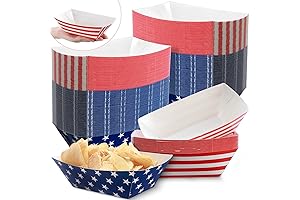 100 Pieces Patriotic Serving Trays for American Festivities