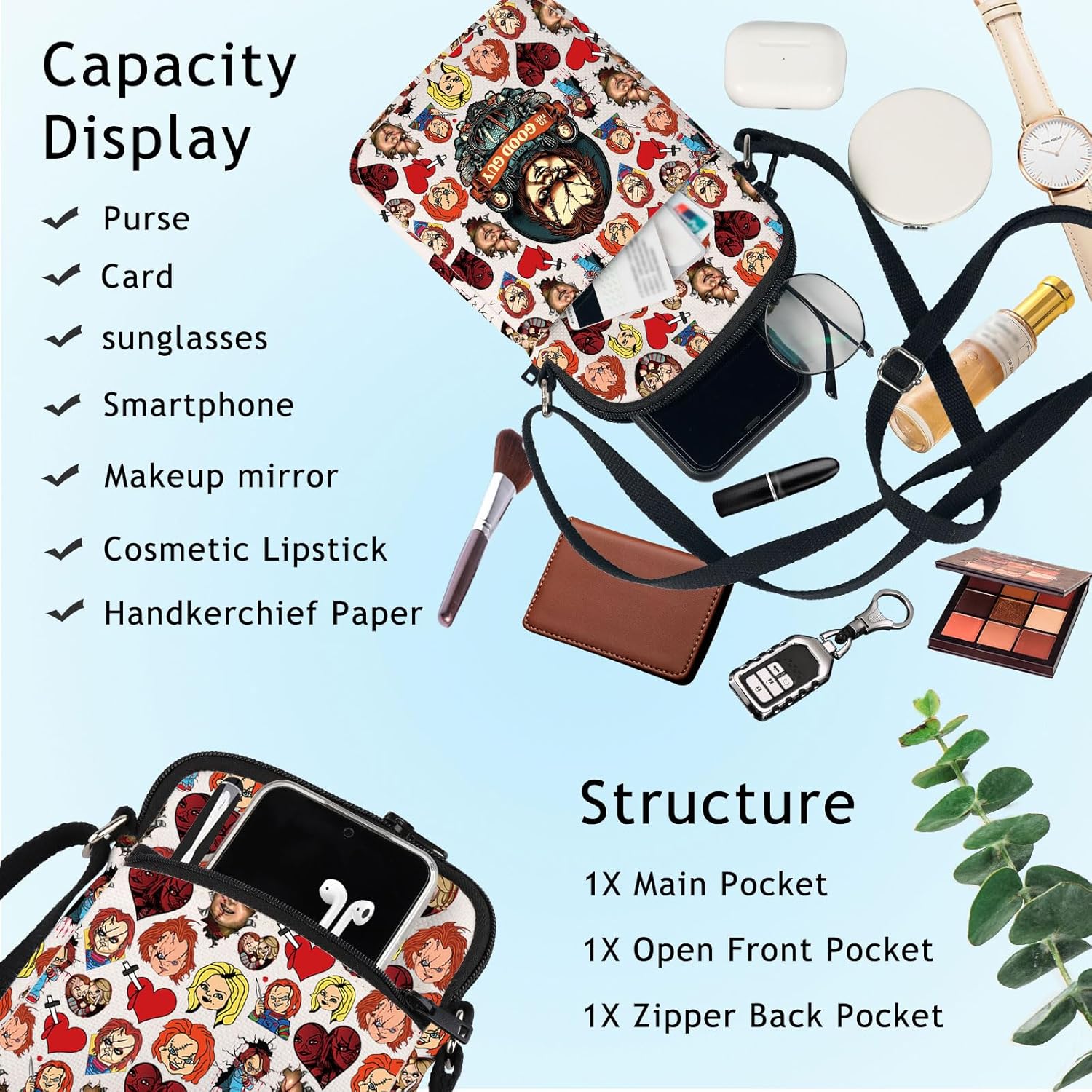 BWWKTOP Evil Doll Crossbody Purse Killer Doll Gift To The Good Guy Adjustable Strap Bag Murderous Toy Merch - Image 6