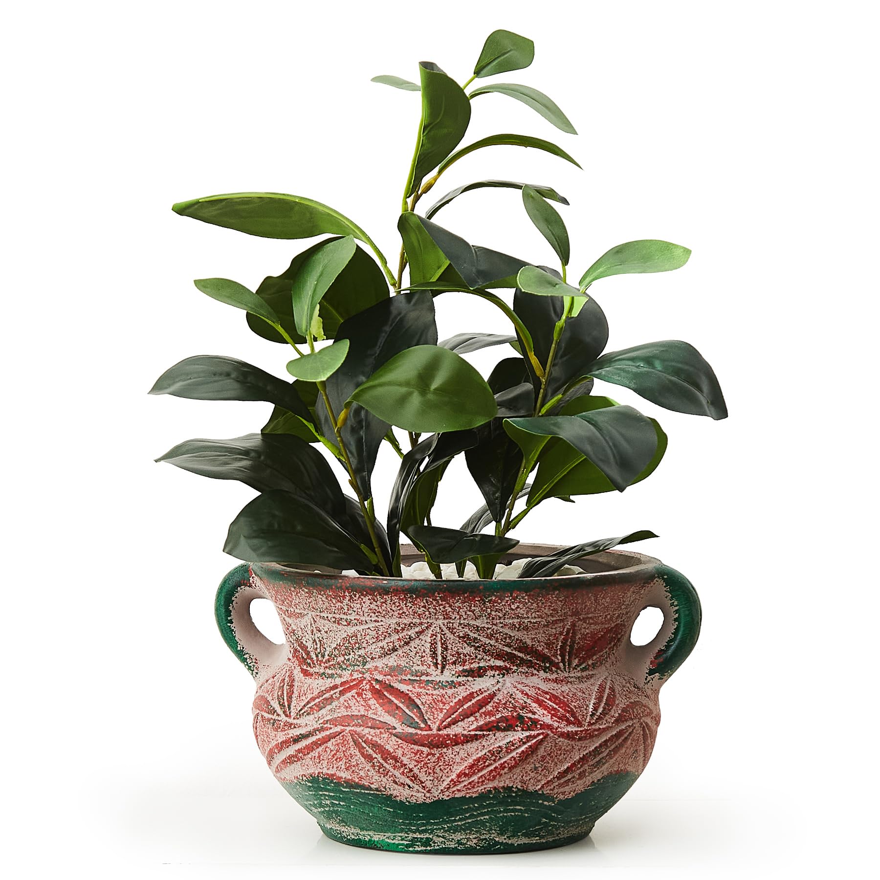 Ceramic Plant Pots Indoor Outdoor Pots with Drainage Holes, Rustic Colorful Decorative Planters for House Plants Garden Planters Succulent Pots