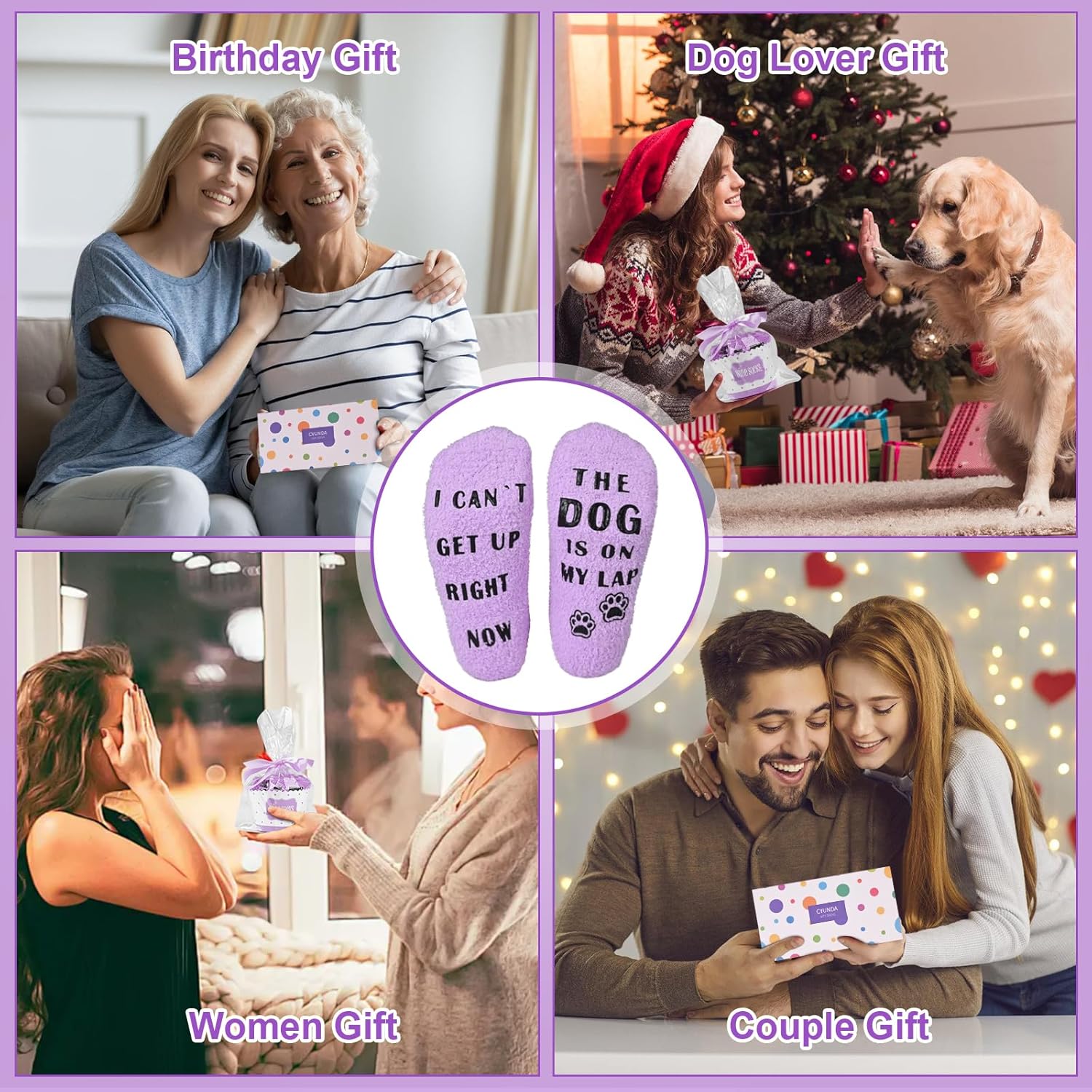 Funny Gifts for Mom, Dog Mom Gifts for Women, Fuzzy Socks for Dog Lovers, Christmas Cozy Socks, Stocking Stuffers - Image 7
