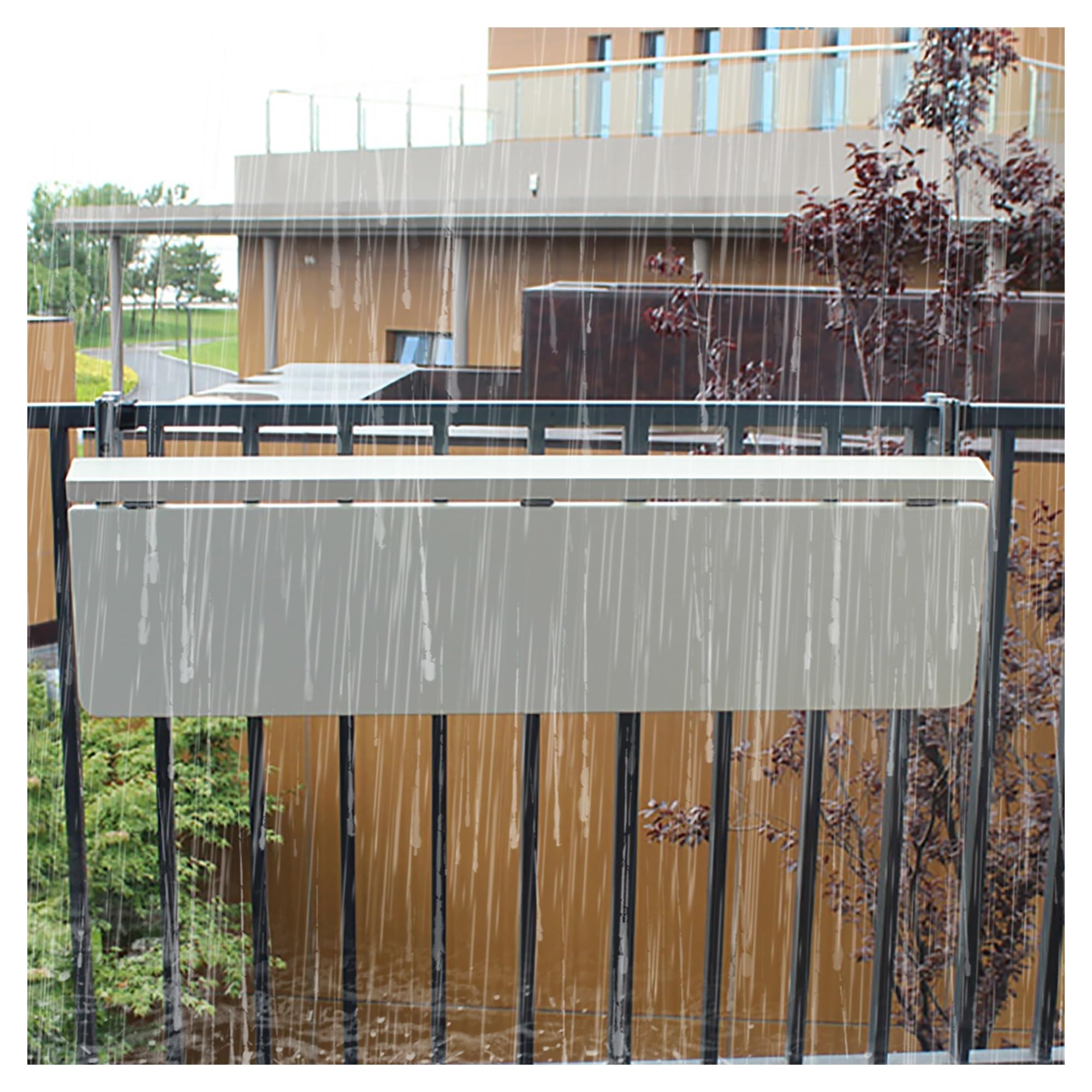 Balkon do balustrady, składany stolik pomocniczy, składany stolik pomocniczy, składany stolik balkonowy, wielofunkcyjny stolik wiszący do wewnątrz i na zewnątrz, patio, do ogrodu (C