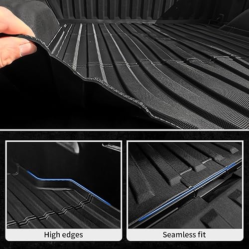 Miniatura 3 de Alfombrilla de Cama de Camión oEdRo Compatible con Chevrolet Silverado/GMC Sierra 1500 2019-2025 5.8FT, Forro de Cama de Pickup Todo Clima de Alta