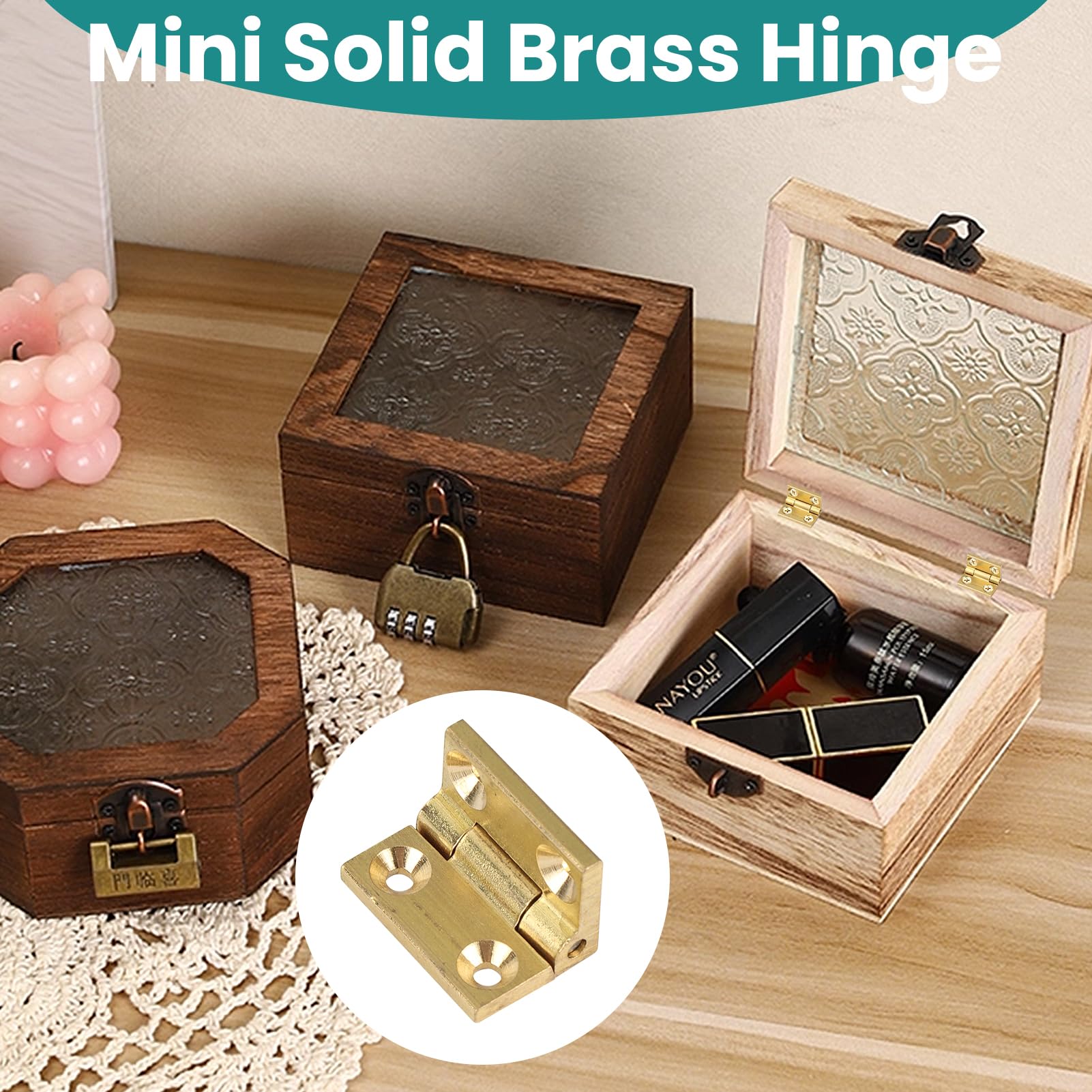 Mini Brass Hinges - Durable Crafting Hinges -4 Mini Brass Hinges - Durable Crafting Hinges -4