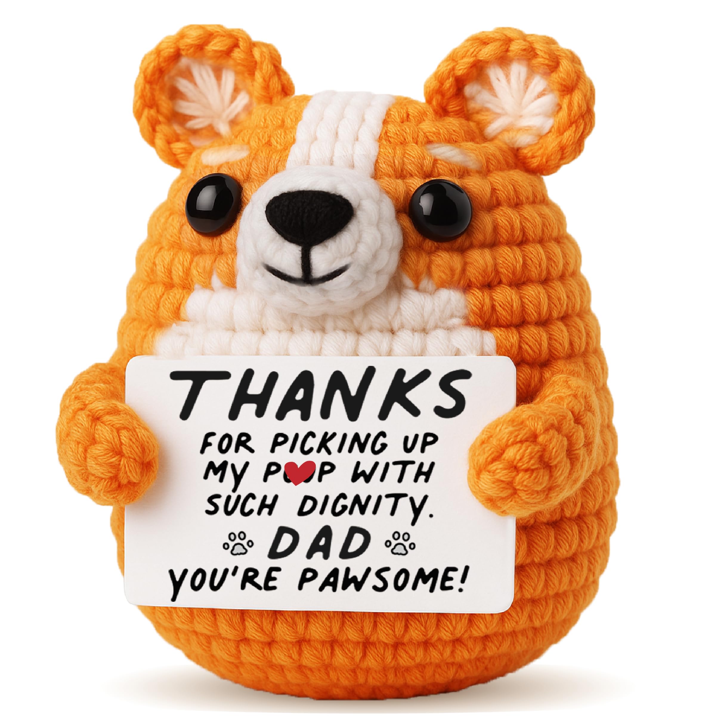 Skyists Gifts for Dad Fathers Day Birthday from Daughter Son, for Daddy Papa, Funny Dad Gifts for Birthday, Mini Handmade Crochet Dog Cool Emotional