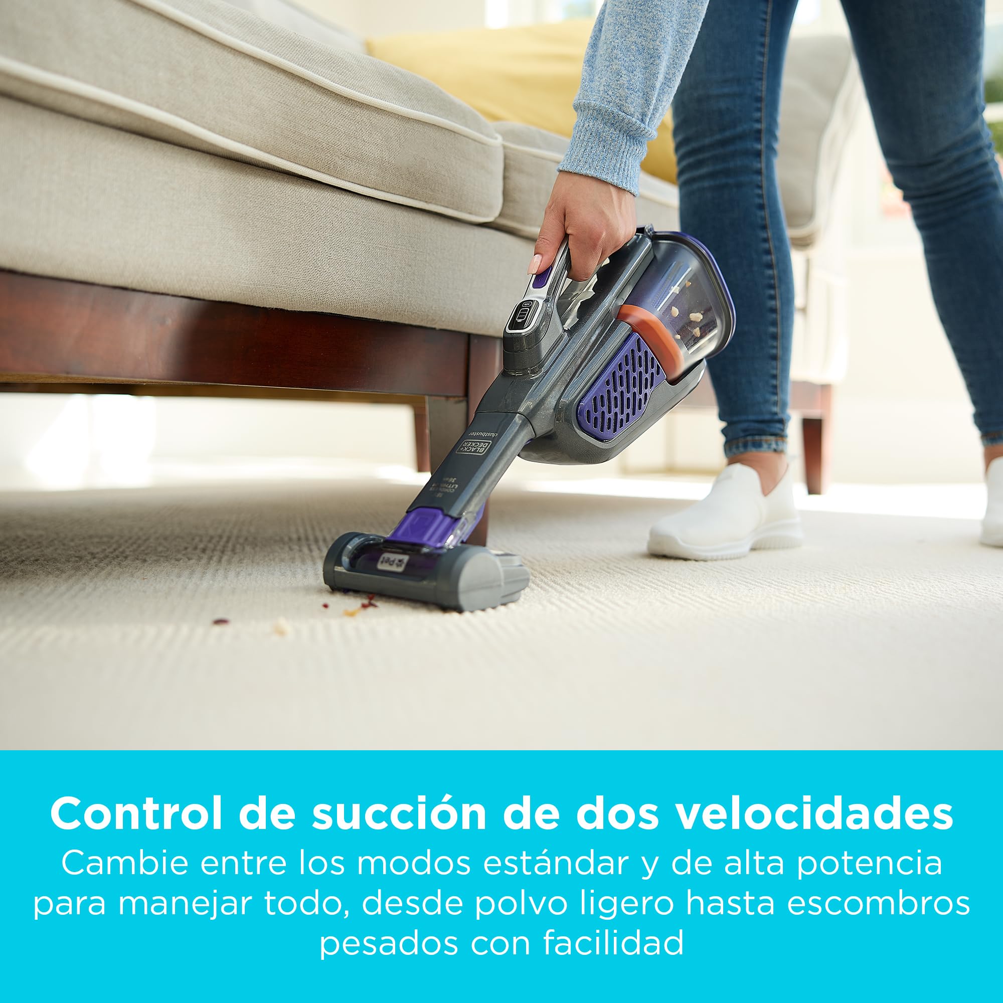 Black+Decker Aspirador para Mascotas Dustbuster Gen 11 Pet 18 V 2.0 Ah con Base de Carga, BHHV520BFP-QW