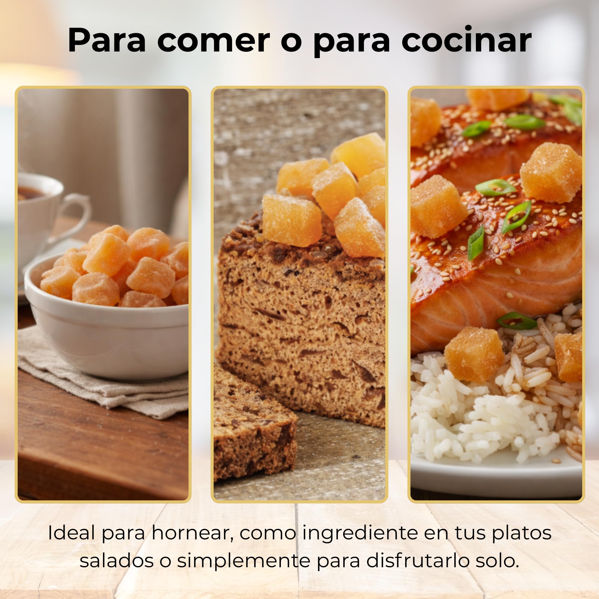MA bio-épicerie - Jengibre Confitado Ecológico Reducido en Azúcar -30% en Cubitos 1850 g - Jengibre Deshidratado a Granel sin Conservantes - Alternativa Más Ligera