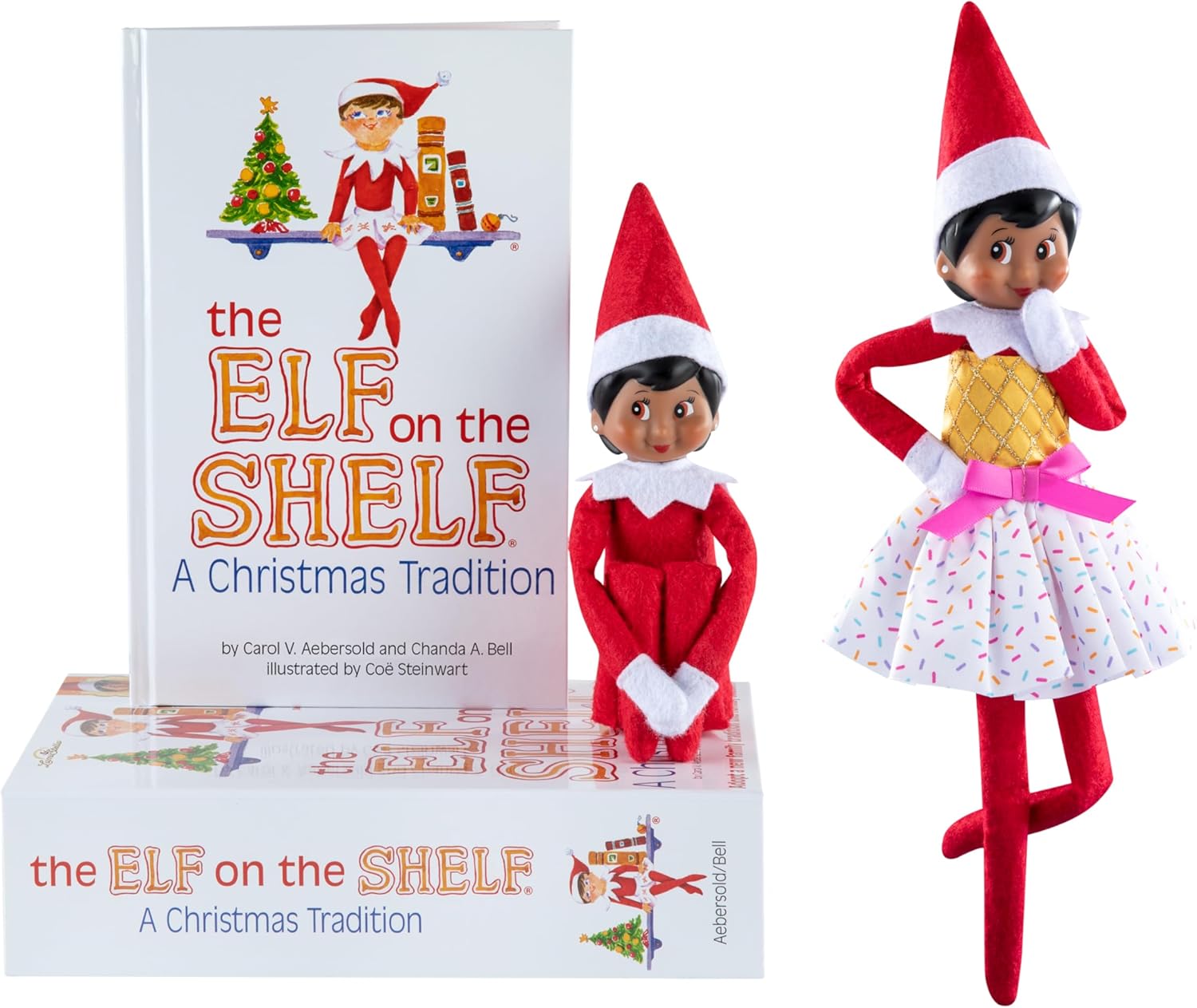 The Elf on The Shelf Brown Eyed Girl Scout Elf Box Set & Claus Couture Collection Ice Cream Party Outfit Accessory [Multi-Item Bundle]