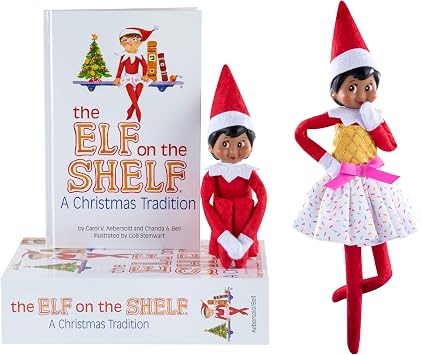 The Elf on The Shelf Brown Eyed Girl Scout Elf Box Set & Claus Couture Collection Ice Cream Party Outfit Accessory [Multi-Item Bundle]